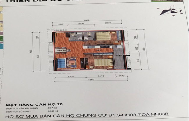 Sơ đồ thiết kế căn hộ 28 chung cư B1.3 HH03B Thanh Hà Cienco 5 Sơ đồ thiết kế căn hộ 28 chung cư B1.3 HH03B Thanh Hà Cienco 5