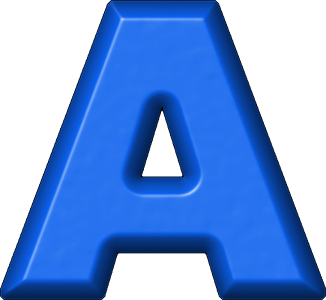 Letras em PNG alfabeto azul moldes 