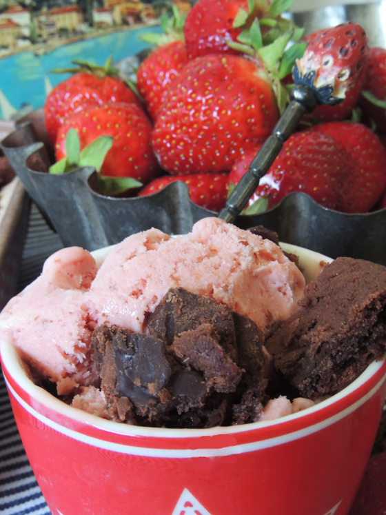 Erdbeereis mit Dulche de Leche Soooooooo gut!!!