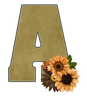 Abecedario con Flores Amarillas. Alphabet with Yellow Flowers.