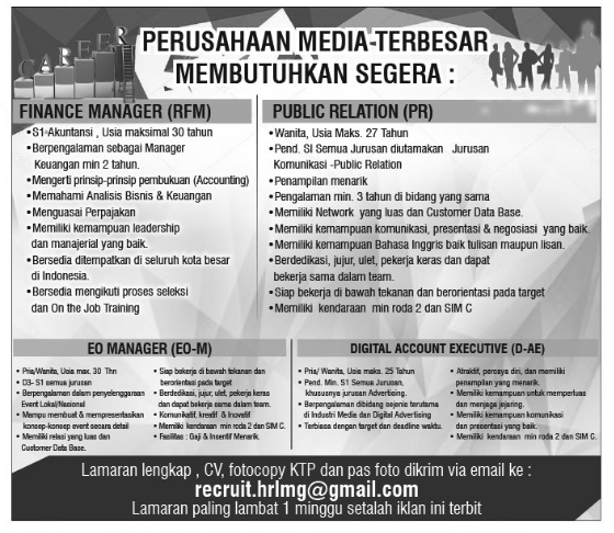 √ Lowongan Kerja Koran Tribun Lampung (Terbaru Hari ini) - Lowongan