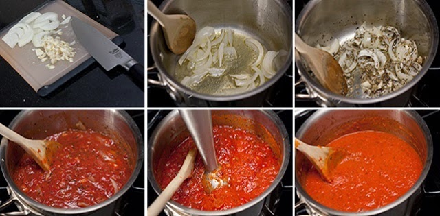 pizza casera de chorizo pasos 1-6