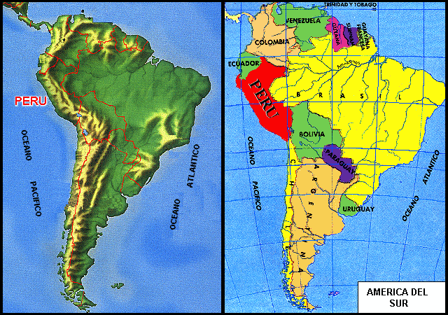 El mapa del continente de América del Sur e indica donde esta ubicado ...