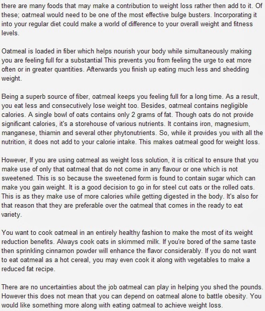 Quick Weight Loss Advices Oatmeal For Weight Loss