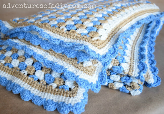 Granny Stripe Crocheted Blanket