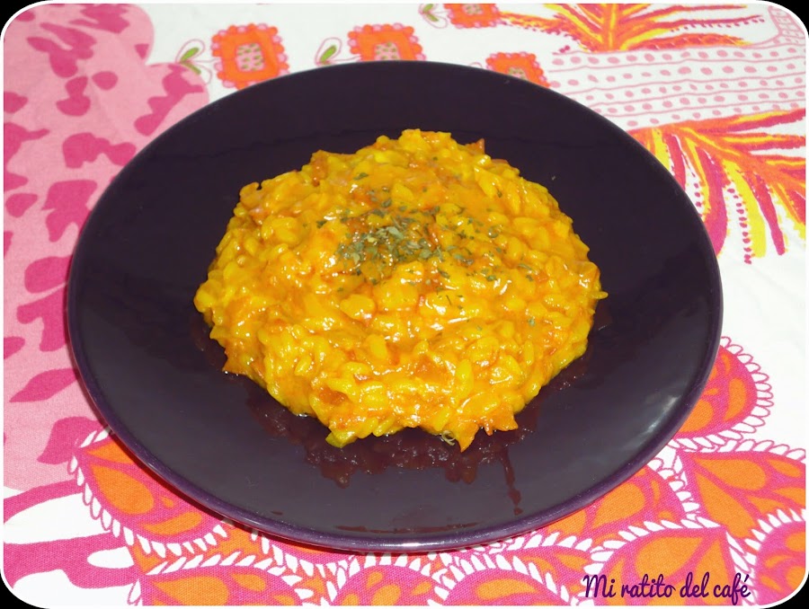 Risotto con sobrasada y bacon