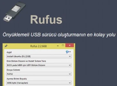Rufus USB Bellek Önyükleme Format  Aracı