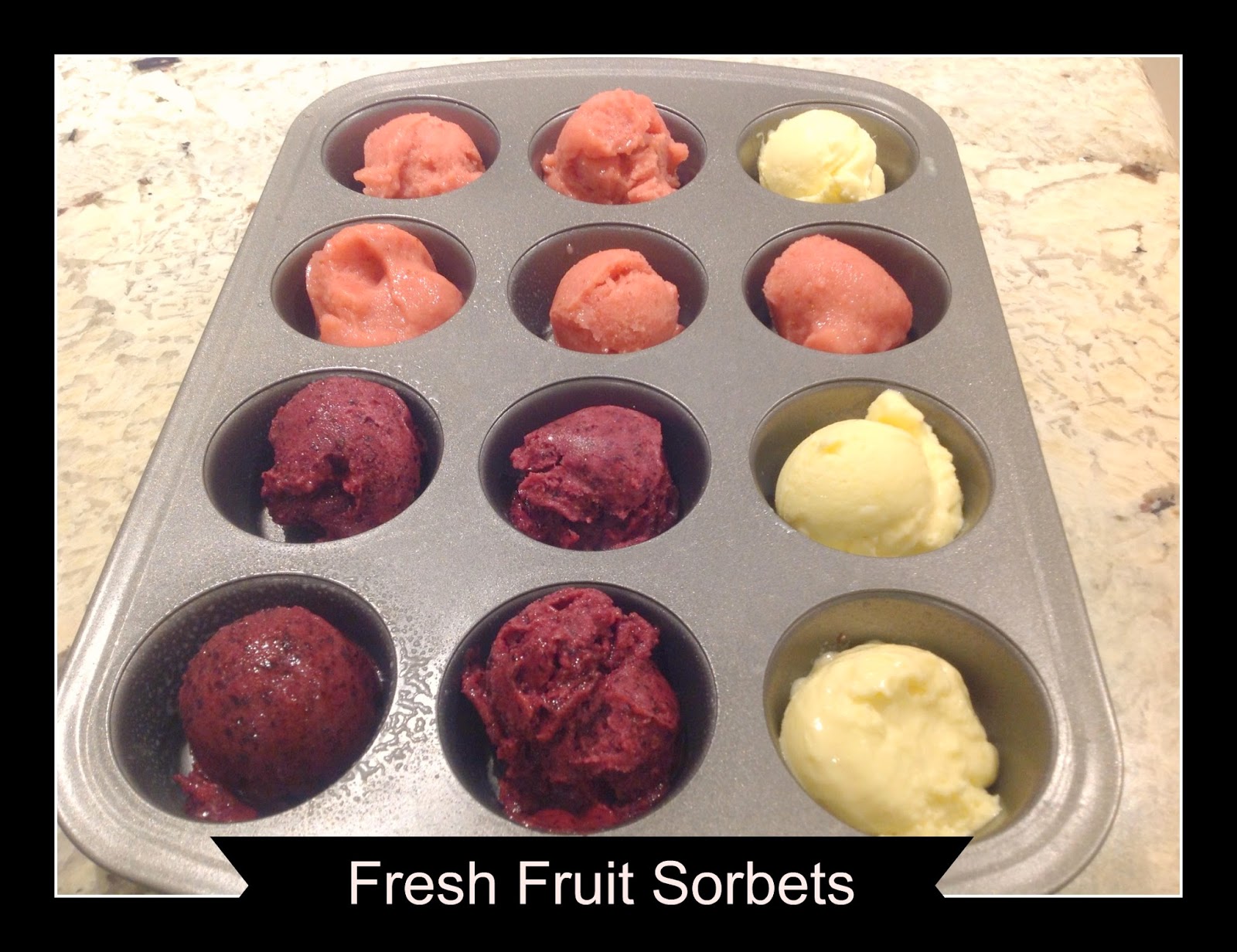 sorbets in a cupcake tin