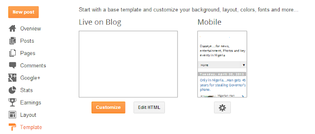 Blogger template preview