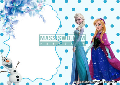 desain undangan ulang tahun anak tema Film Frozen
