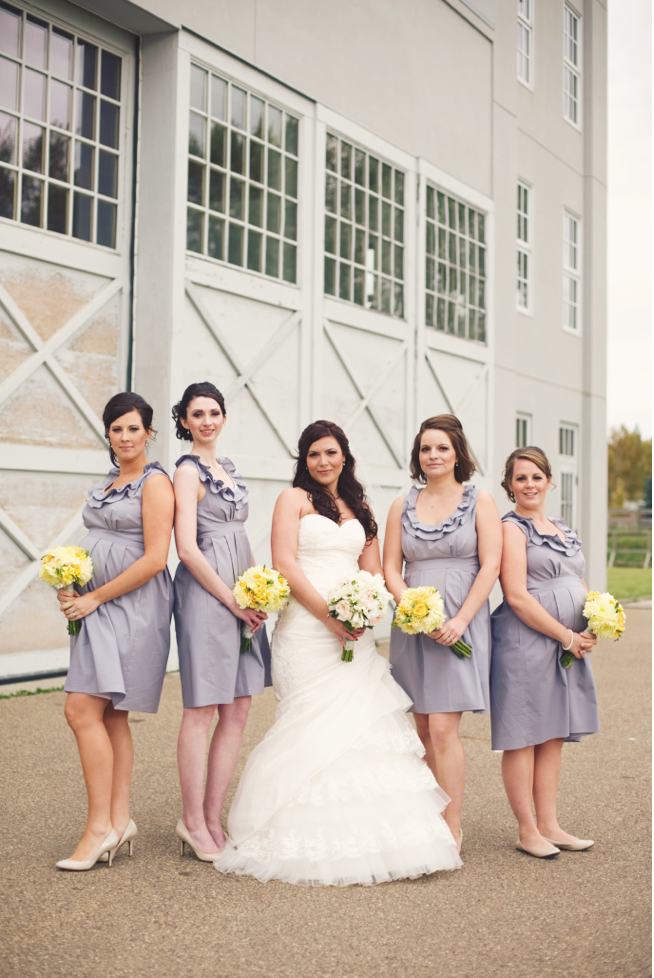 Independent Designer: Real Wedding: Gray Bridesmaids Dresses