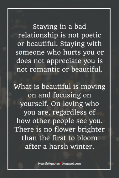 Staying In A Bad Relationship Is Not Poetic Or Beautiful
