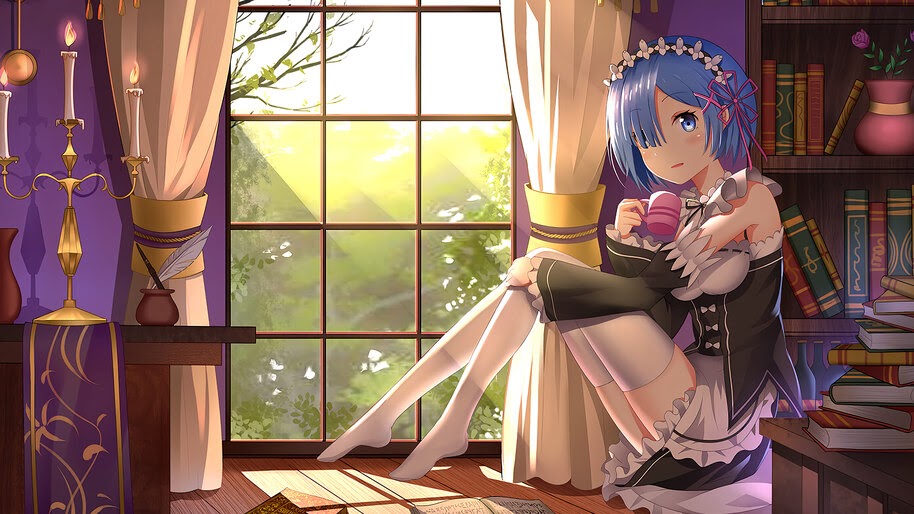 Anime, Girl, Rem, Re:Zero, 4K, #4.2766
