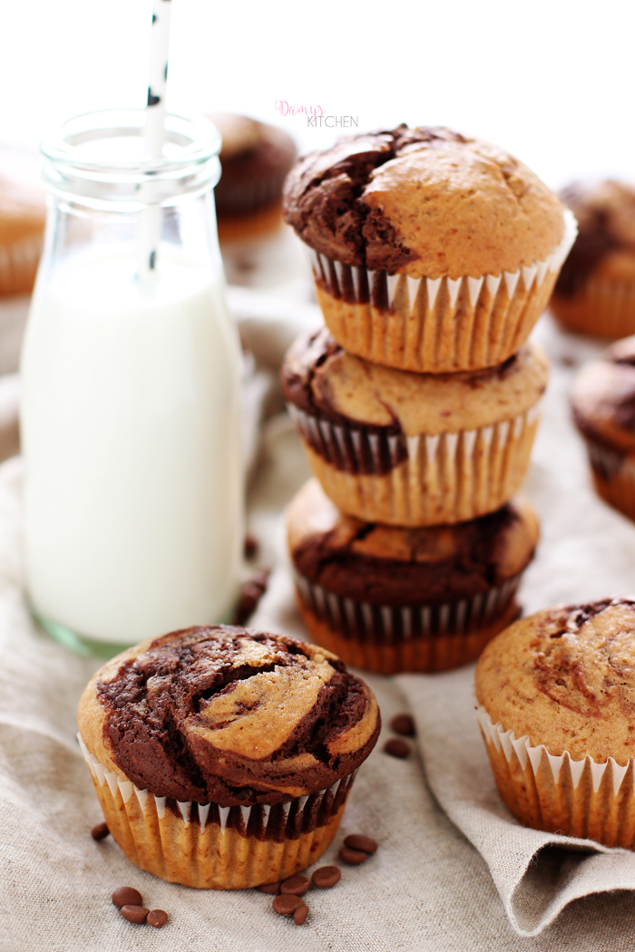 MUZLU ÇİKOLATALI MERMER MUFFIN Damy's Kitchen