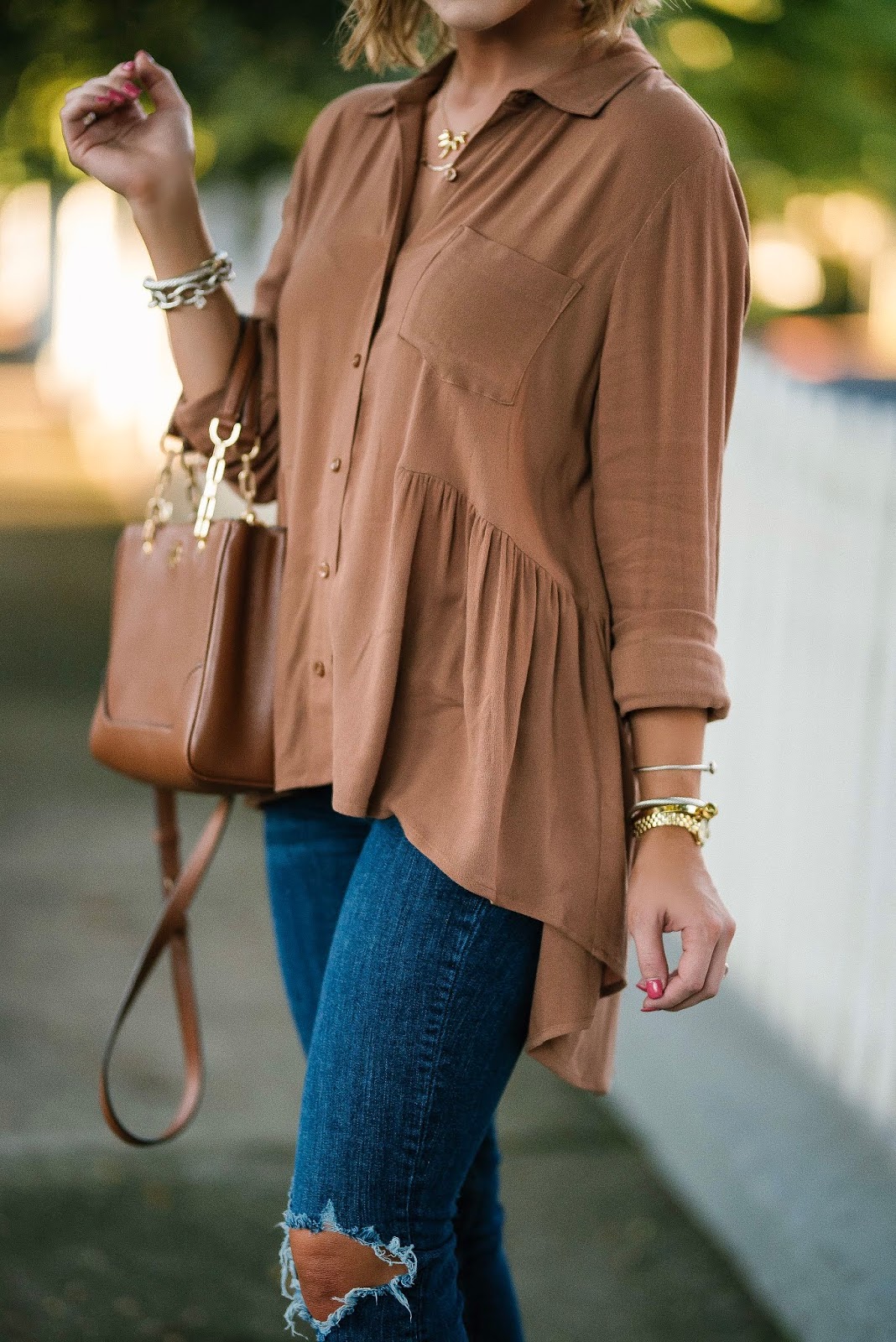 Fall Style: Under $60 High/Low Blouse + Leopard Booties - Something Delightful Blog