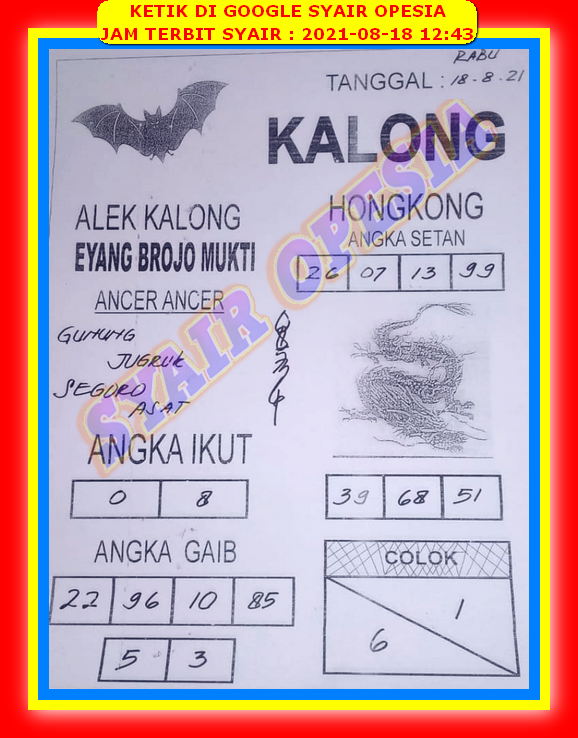 Syair Hongkong Malam Ini 18 Agustus 2021 Opesia Official Syair Hongkong Malam Ini 18 Agustus 2021 Opesia Official