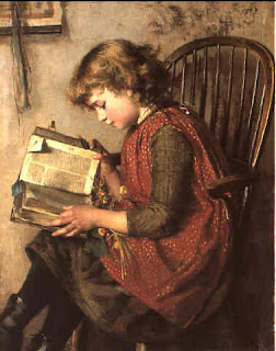  Menina pequena lendo, 1890,  Charlotte J. Week (Grã-Bretanha, sem datas),  Óleo sobre tela, 91 x 74cm