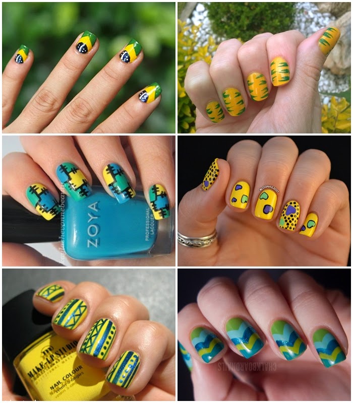 unhas - nail - copa - brasil - unhas decoradas - nailart