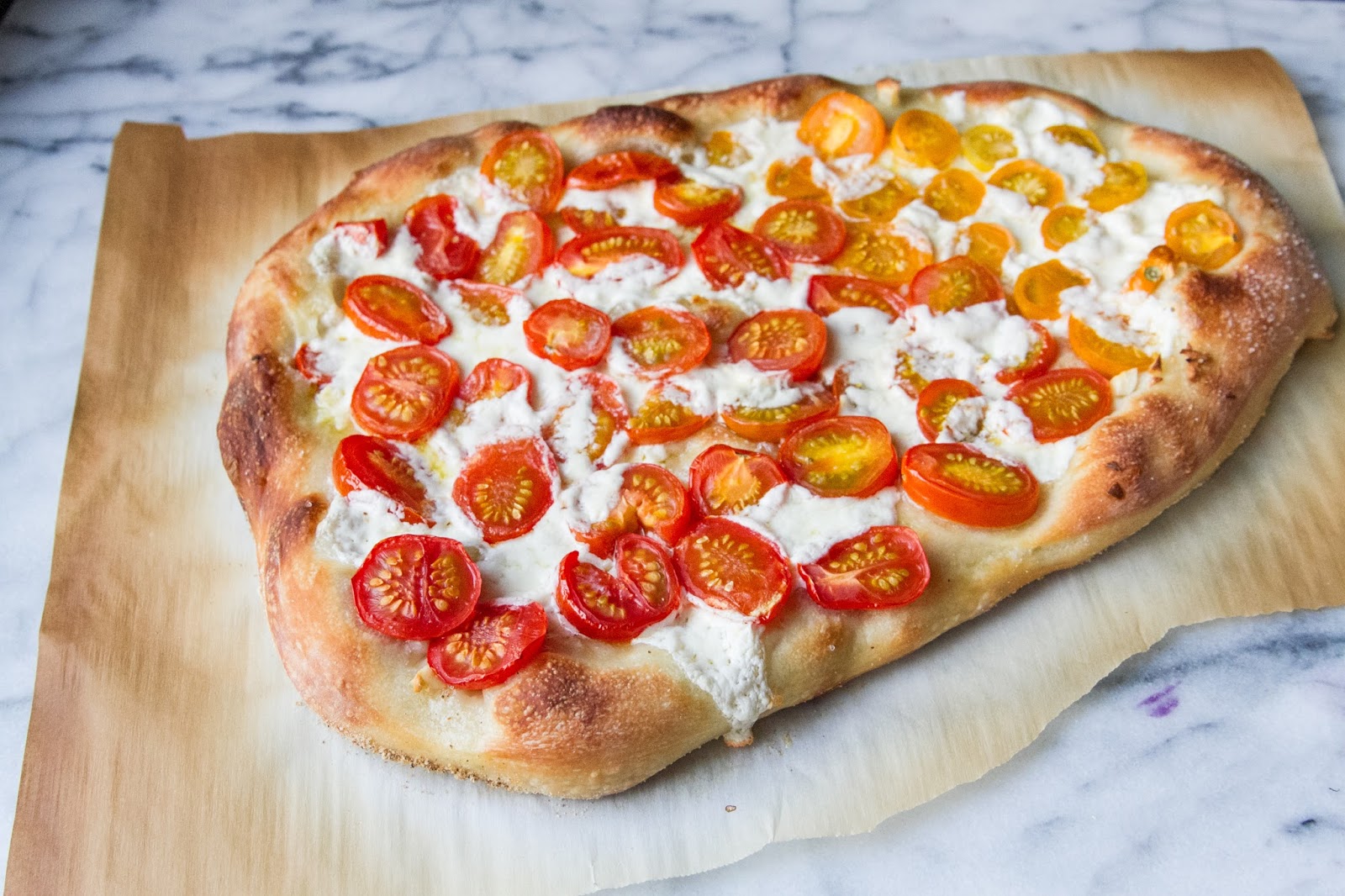 CSA Week 8 Cherry Tomato Pizza