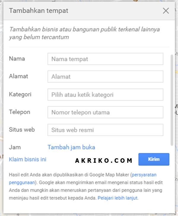 Cara Mencantumkan Lokasi Usaha di Google Maps - akriko.com