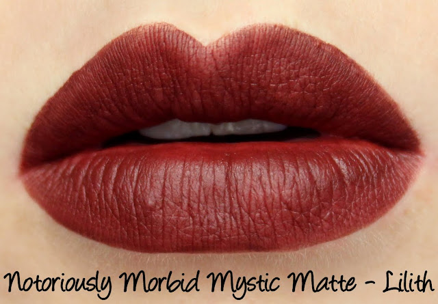 Notoriously Morbid Mystic Matte Lipstick - Lilith Swatches & Review