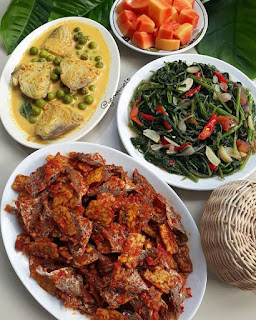 Resep Makan Siang - Tempe, Ikan, Kangkung