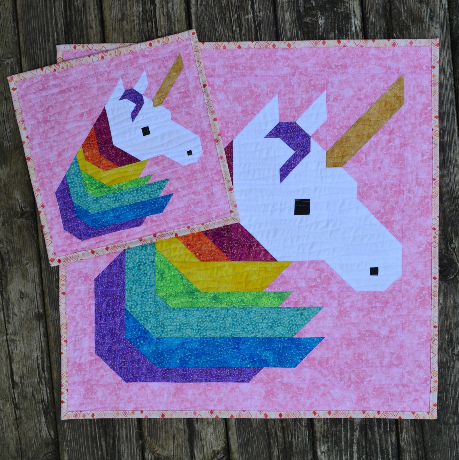 Sew Fresh Quilts Rainbow Unicorn {mini quilts}
