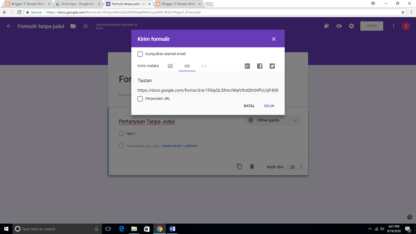 Cara Membuat Buku Tamu Melalui Google Drive