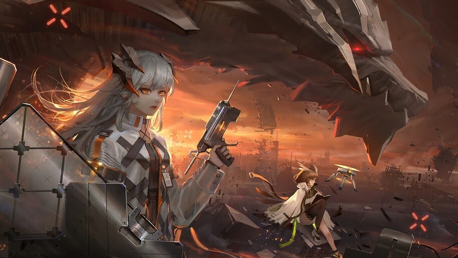 Anime, Girls, Dragon, Arknights, Saria, Silence, 4K, #6.1851