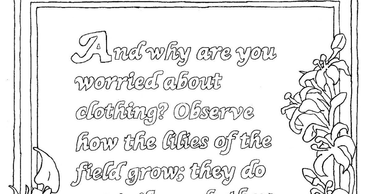 Coloring Pages for Kids by Mr. Adron: Printable Coloring Page Matthew 6