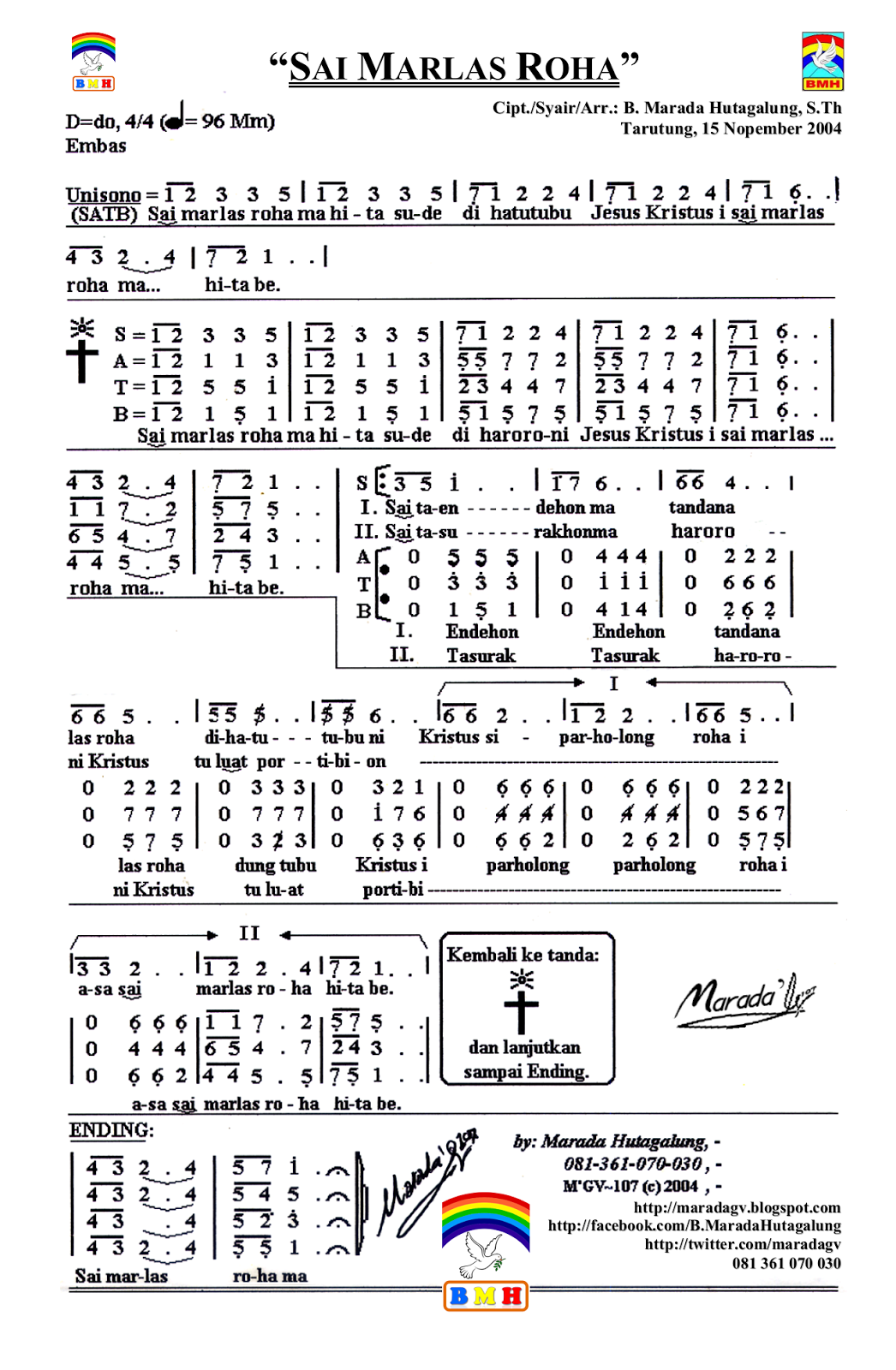 The Romp Family 25 Trend Terbaru Partitur Lagu Koor Natal Bahasa Batak