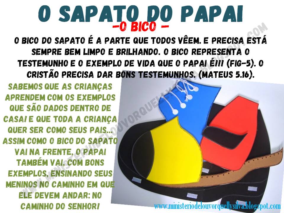 MINISTÉRIO INFANTIL TIA QUELLY SILVA: O SAPATO DO PAPAI | Programação para o  Dia dos Pais