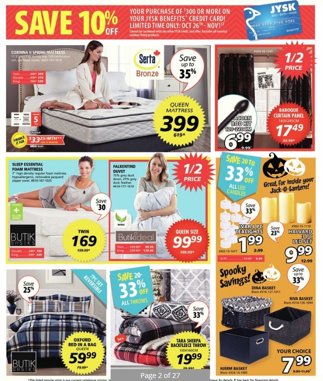 jysk ontario flyer october 26 september 01 2017 weekly flyers jysk barrie flyer