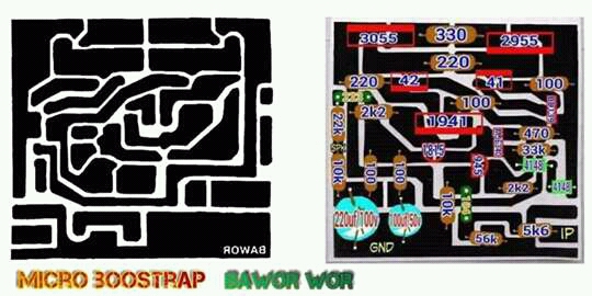 Skema Layout PCB Driver Micro Boostrap Bawor Wor - Satria Elektro