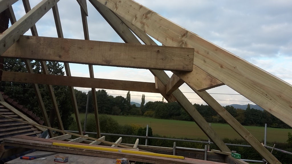 An English Homestead Extension Progress Roof Carcass Day 1