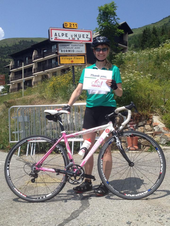 our customer at the end of Alpe D'Huez climbing