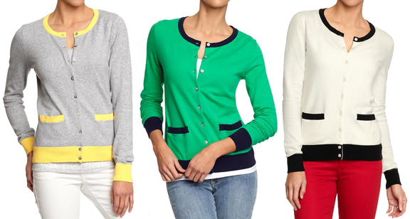 Über Chic for Cheap: Spied: Contrast Trim Button Front Cardigan