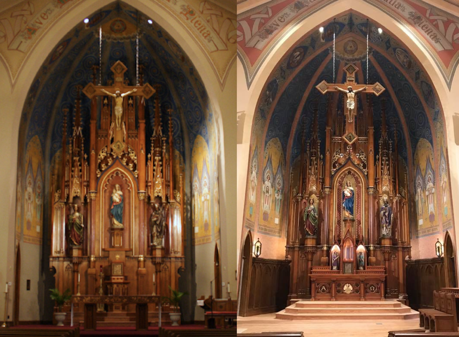 Before and After The Restoration of St. Mary's, German Village, in Columbus, Ohio Liturgical