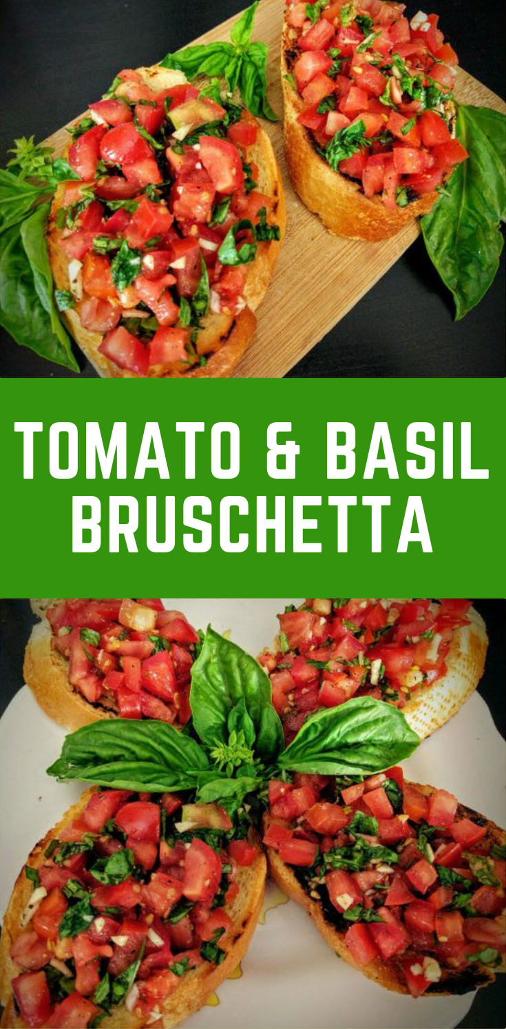 Tomato & Basil Bruschetta Recipe #Vegetarian #Appetizer
