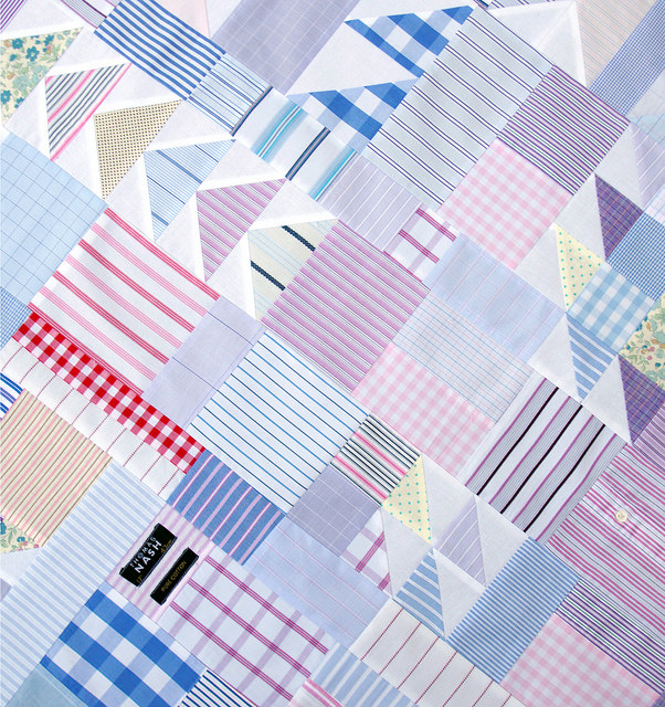 Worn and Washed - Reclaimed Shirt Fabrics Quilt