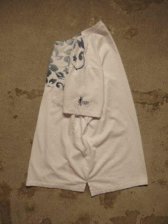 Engineered Garments "Printed Cross Crew Neck T-Shirt in White"