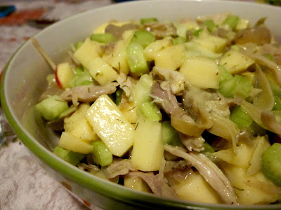 insalata di pollo, mele e sedano