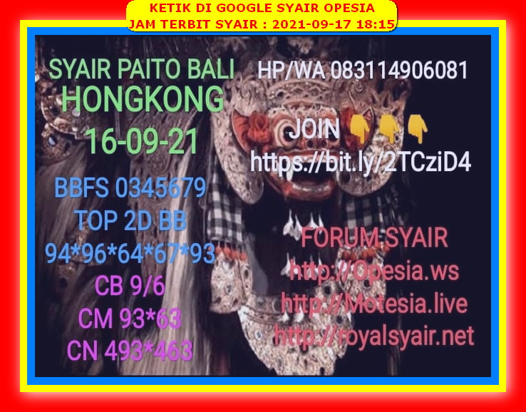 Bocoran prediksi hongkong
