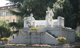 A monument to Gaetano Donizetti in Bergamo's lower town