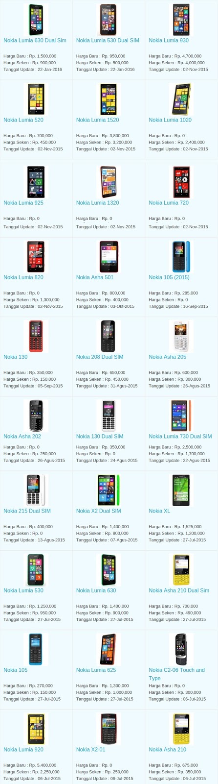 Daftar Harga Terbaru Hp Nokia Maret 2016 Daftar Harga Terbaru Hp Nokia Maret 2016