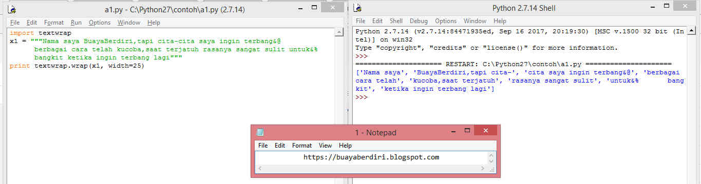 52.Belajar Bersama Python | Textwrap() pada python - textwrap.fill ...