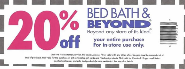 Bed Bath And Beyond Printable Coupons 20 Off