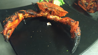 Cooked crab in serving plate for Tandoori crab recipe