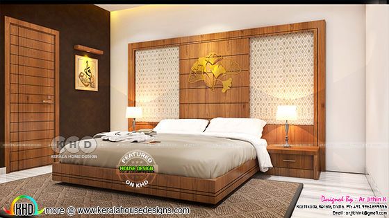 Bedroom interior in Kerala