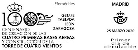 Filatelia - Centenario Bases aéreas - 2020 - Matasellos